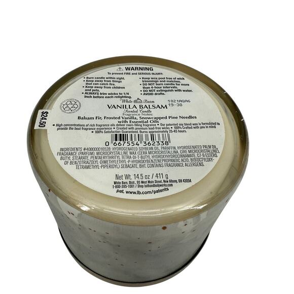 Bath‎ & Body Works 3-Wick Candle Vanilla Balsam 14.5 oz - Picture 2 of 2